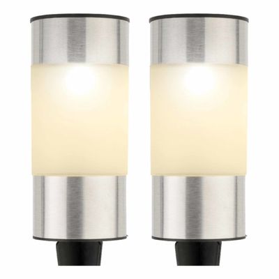 Solar prikspots - set 4x - zilver - 14 cm - tuinverlichting