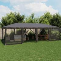 VidaXL Partytent met 12 mesh zijwanden 8x4 m hdpe antracietkleurig VidaXL Partytent met 12 mesh zijwanden 8x4 m hdpe antracietkleurig
