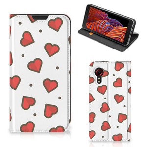 Samsung Galaxy Xcover 5 Hoesje met Magneet Hearts