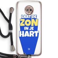 Laat de zon in je hart: Motorola Moto G6 Transparant Hoesje met koord