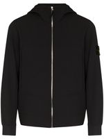 Stone Island hoodie zippé à patch logo - Noir