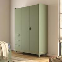 Home365 Kledingkast Skagen - Groen - 3-Deurs met Lades