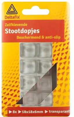 Stootdopjes 18x18x6 transp. 8st - Deltafix