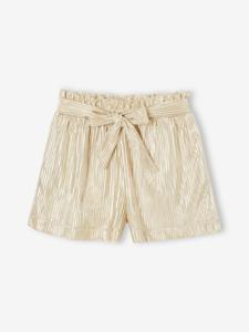 Laméshort met geplooid effect voor meisjes goud