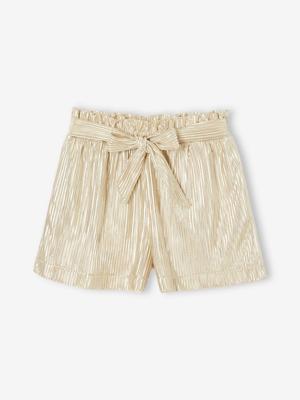Laméshort met geplooid effect voor meisjes goud