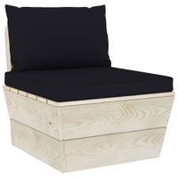 VidaXL Palletkussens 2 st stof zwart
