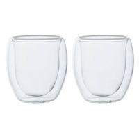 Set van 2x dubbelwandige espresso/koffieglaasjes 80 ml - Koffie- en theeglazen