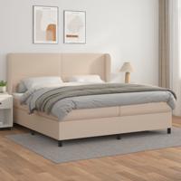 Boxspring met matras kunstleer cappuccinokleurig 200x200 cm