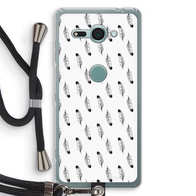 Pluimen: Sony Xperia XZ2 Compact Transparant Hoesje met koord