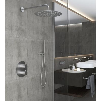 Regendouche set SaniClear Exclusive | Inbouw | 20 cm | Thermostaatkraan | 2-weg | Rond | RVS look