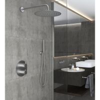 Regendouche set SaniClear Exclusive | Inbouw | 20 cm | Thermostaatkraan | 2-weg | Rond | RVS look