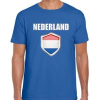 Supporters T-shirt voor heren - blauw - Nederland thema - supporters kleding - sport