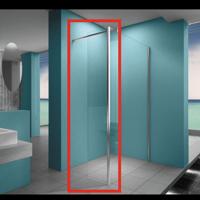 Wiesbaden Eco zijpaneel 40 x 200 cm met hoekprofiel voor inloopdouche chroom met 8 mm NANO helder glas