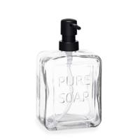 Luxe zeeppompje/dispenser PURE - helder transparant - glas - 18 x 10 cm - 570 ml - thumbnail