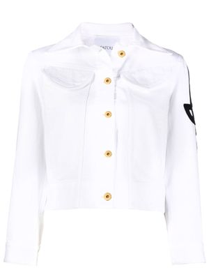 Patou veste en jean à logo brodé - Blanc