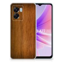 OPPO A77 | A57 5G | Bumper Hoesje | Donker Hout