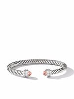 David Yurman bracelet Cable Classics en argent sterling serti de diamants et de morganite - thumbnail