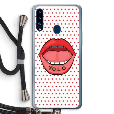 Yolo Denise: Samsung Galaxy A20s Transparant Hoesje met koord