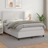 Boxspring met matras kunstleer wit 140x200 cm