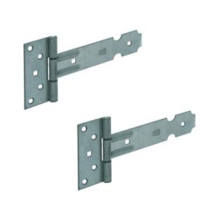 Poortscharnieren - 3x - zilver - staal gegalvaniseerd - 40 x 3,5 cm - kruishengen / hekwerk
