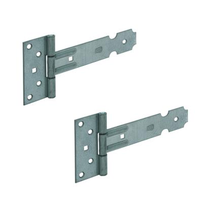Poortscharnieren - 3x - zilver - staal gegalvaniseerd - 40 x 3,5 cm - kruishengen / hekwerk