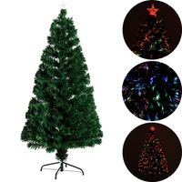 Kunstkerstboom met glasvezel verlichting en decoratie - Kerstboom - Kerst - LED - 150 cm - thumbnail