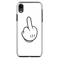 Middle finger white: iPhone XR Tough Case