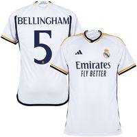 Real Madrid Shirt Thuis 2023-2024 + Bellingham 5 (Cup Style)