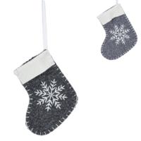 Kersthanger sok grijs 10 cm 2 assorti | 24 stuks