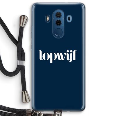 Topwijf Navy: Huawei Mate 10 Pro Transparant Hoesje met koord