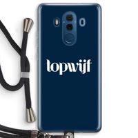 Topwijf Navy: Huawei Mate 10 Pro Transparant Hoesje met koord