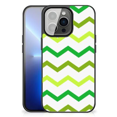 iPhone 13 Pro Max Back Case Zigzag Groen