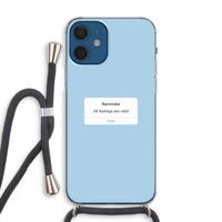 Reminder: iPhone 12 Transparant Hoesje met koord