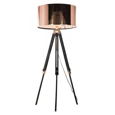 Artdelight Tripod vloerlampJewel 150cm zwart met roodkoper - VL JEWEL ZW