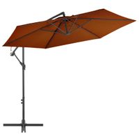 Zweefparasol met aluminium paal 300 cm terracottakleurig