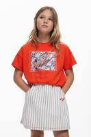 Pailletten T-shirt - RED - 9/10