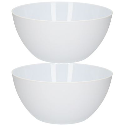 2x Grote serveerschalen/kommen wit 25 cm