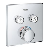 Grohe SmartControl Inbouwthermostaat - 3 knoppen - vierkant - chroom 29124000 - thumbnail