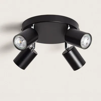 Plafondspot zwart verstelbaar &apos;Dirk&apos; GU10 led lamp