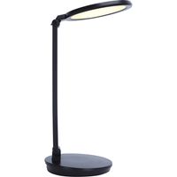 LED Bureaulamp - Aigi Awet - 8W - Aanpasbare Kleur - USB Oplaadbaar - Dimbaar - Rond - Mat Zwart - Kunststof