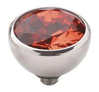Melano Twisted Basic CZ Steentje Coral Red | Zilver
