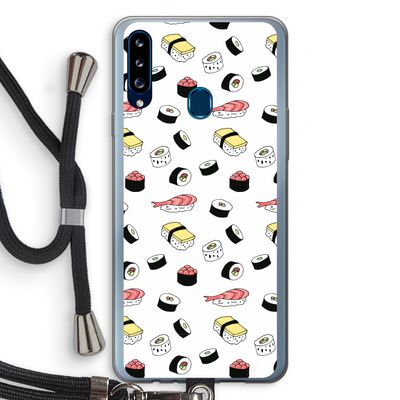 Sushi time: Samsung Galaxy A20s Transparant Hoesje met koord