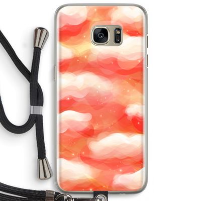 Lichte Wolken: Samsung Galaxy S7 Edge Transparant Hoesje met koord