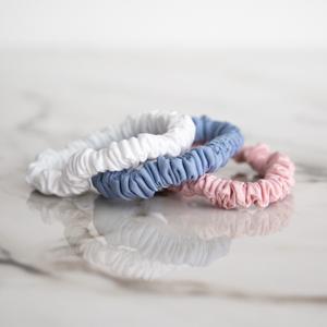 Bamboe Scrunchies Roze, Wit En Blauw (3 Stuks) Klein