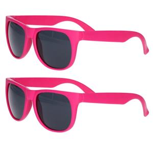 Party zonnebril - 4x - fuchsia - kunststof - UV400 - verkleedbril voor volwassenen