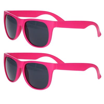 Party zonnebril - 4x - fuchsia - kunststof - UV400 - verkleedbril voor volwassenen