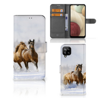 Samsung Galaxy A12 Telefoonhoesje met Pasjes Paarden