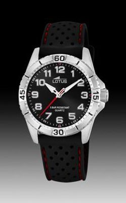 Horlogeband Lotus 18663-3 Silicoon Zwart 18mm