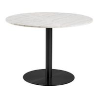 "by fonQ Marble Eettafel Marmer - Ø 105 cm - Wit/Zwart " - thumbnail