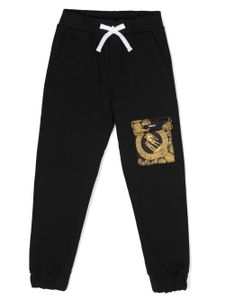 Versace Kids pantalon de jogging Barocco à lien de resserrage - Noir